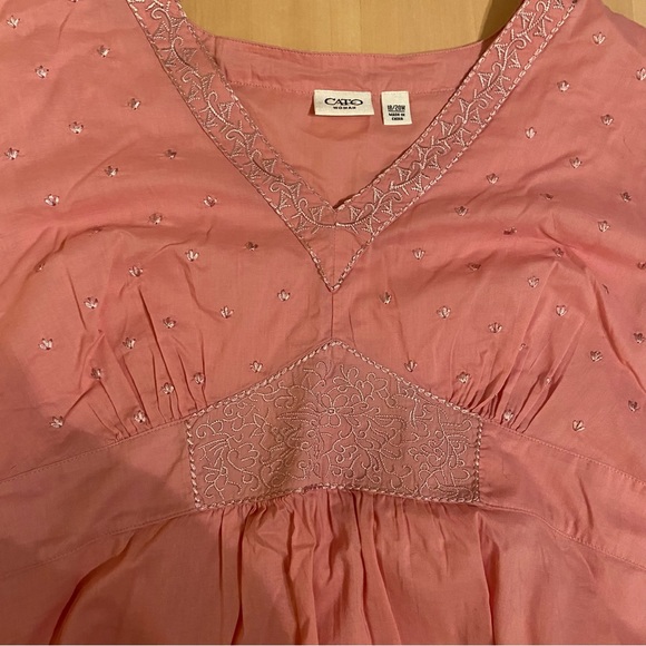 CATO WOMAN US plus size 18/20W. 100% cotton. Pink tunic top. - Picture 6 of 12
